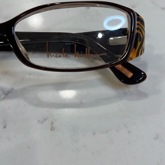Nicole Miller black & brown zebra print, women’s eyeglass frames - Picture 2 of 6